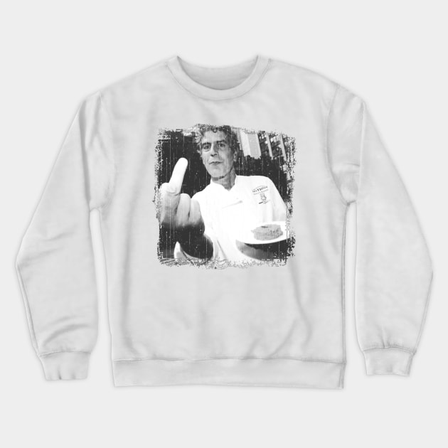 Anthony Bourdain Middle Finger vintage Crewneck Sweatshirt by Double D  